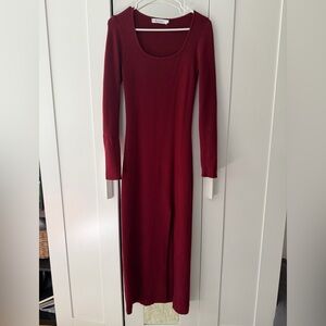 Elegant Red Long Sleeve Dress